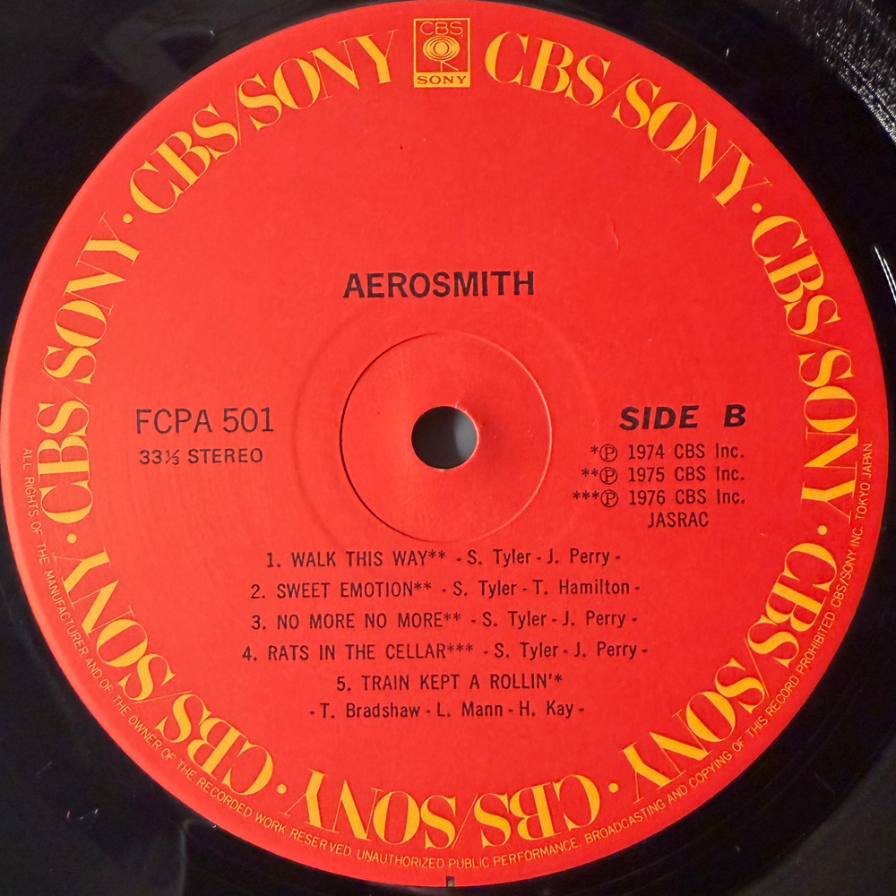 Aerosmith ‎– Aerosmith (Япония 1978г.)