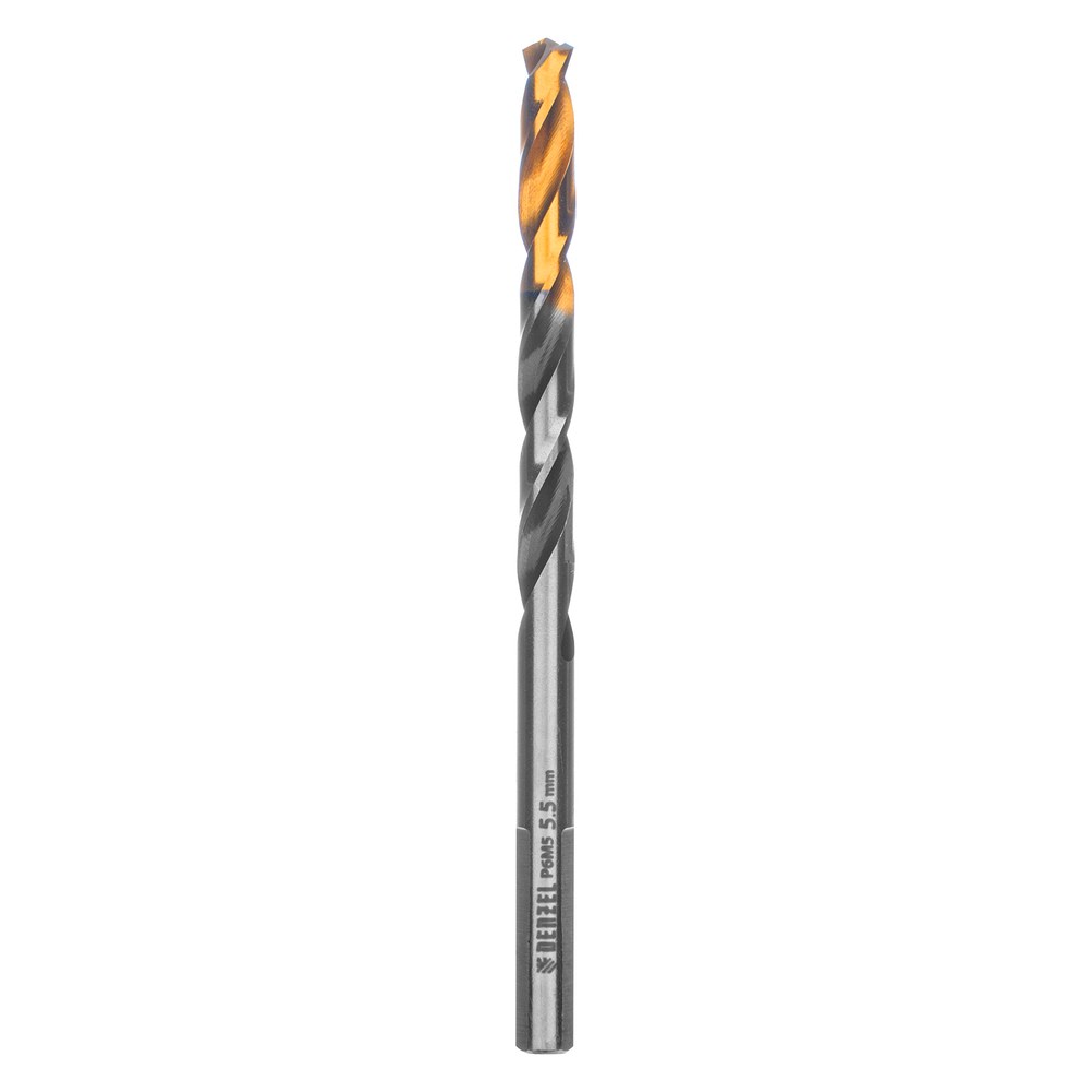 Сверло спиральное по металлу 5,5 x 93мм, Р6М5, Golden Tip, многогранная заточка Denzel