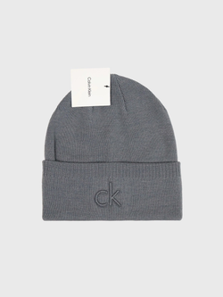 Шапка Calvin Klein Embossed Logo Beanie Medium Grey Heather