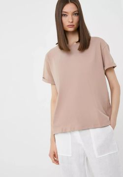 Футболка из хлопка (one size / бежевый / бежевый / 46-52 / универсальный)