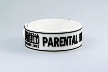 Браслет Parental Advisory Explicit Lyrics белый