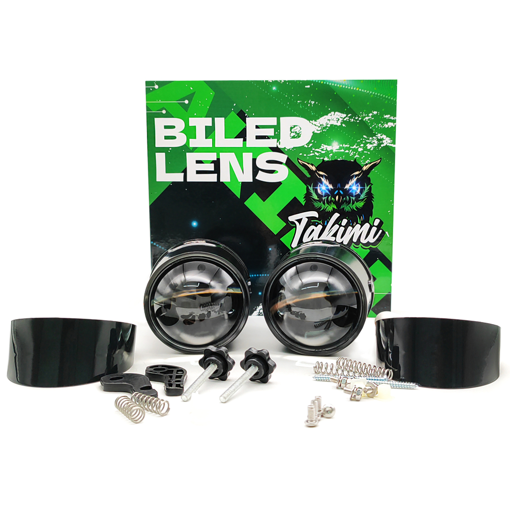 Светодиодные линзы Bi-Led модули для ПТФ Nissan TaKiMi GTR FOG 3.0" 6000K 12V