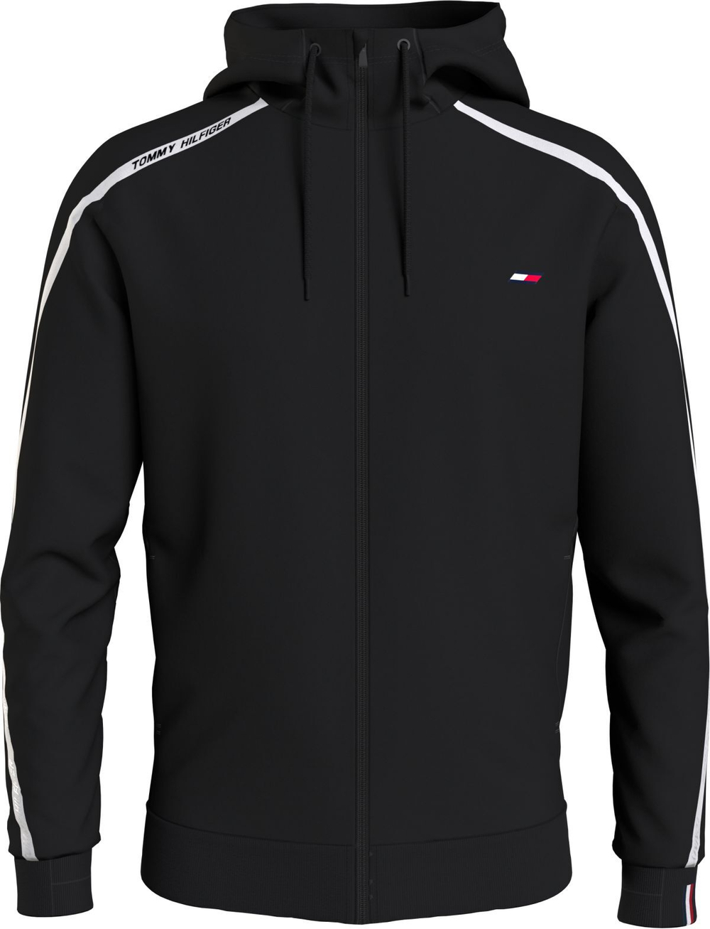 Мужская теннисная кофта Tommy Hilfiger Trim Full Zip Hoody - black