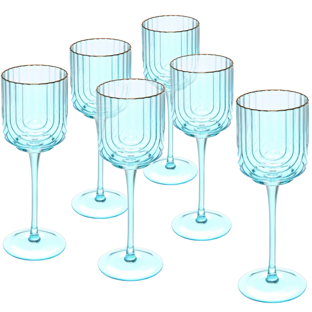 Бокал для вина 330мл «Enjoy Life» в наборе 6шт, цвет голубой