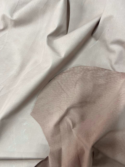 Кожа натуральная, лицевой велюр, 0,7 мм, пудровый