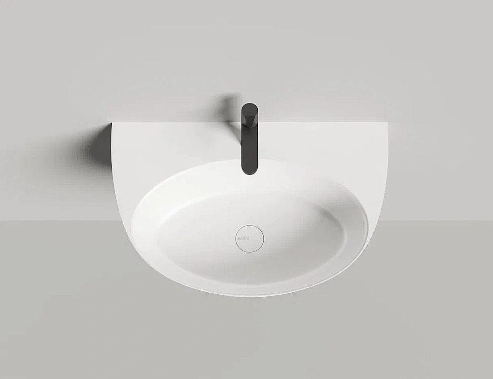 Раковина Salini ALDA WALL 03 140313G 71 из искусственного камня S-Sense, белая глянцевая