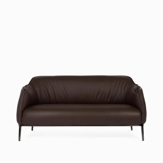 Двухместный диван Gun 150 см, тёмно-коричневая натуральная кожа