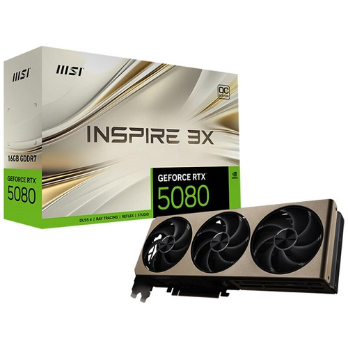 Видеокарта MSI GeForce RTX 5080 INSPIRE 3X OC 16GB (G5080-16I3C)