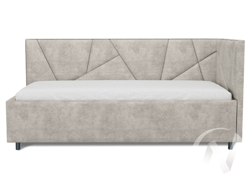 Кровать Рица детская с подъемным механизмом (Боска Лайт VL-2301-18 светло серый; 3 категория) левая