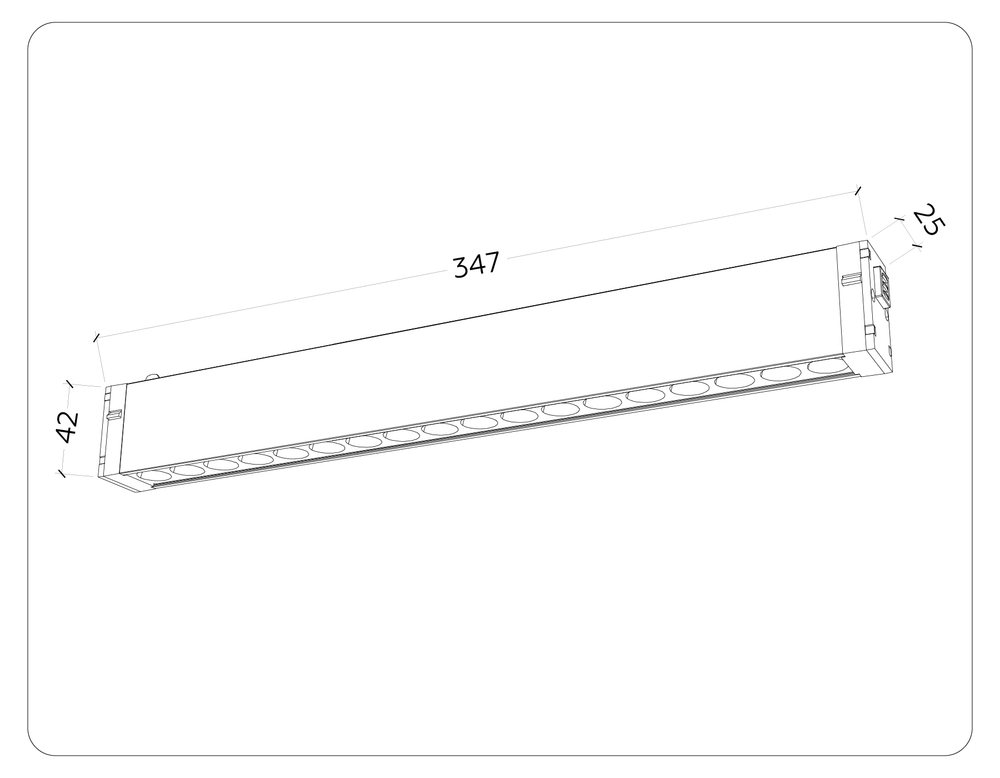 Светильник светодиодный для шинопровода Magnetic 220V GL1311 WH белый IP20 15W 3000K-6400K 24° 342*25*42