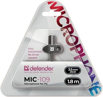 Микрофон Defender MIC-109, черный