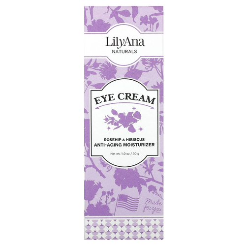 Lilyana Naturals, крем для области вокруг глаз, шиповник и гибискус, 30 г (1 унция)