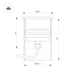 Светильник KT-AQUA-R45-3W Warm3000 (SL, 45 deg, 12V) (Arlight, Герметичный) 047698