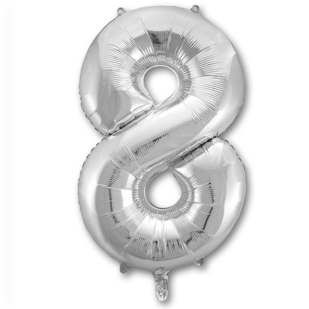 Шар ЦИФРА 8 Silver 40" 102 см