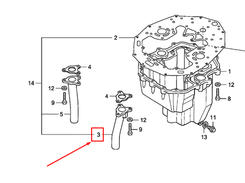 18330-ZY3-020 PIPE, R. EX.