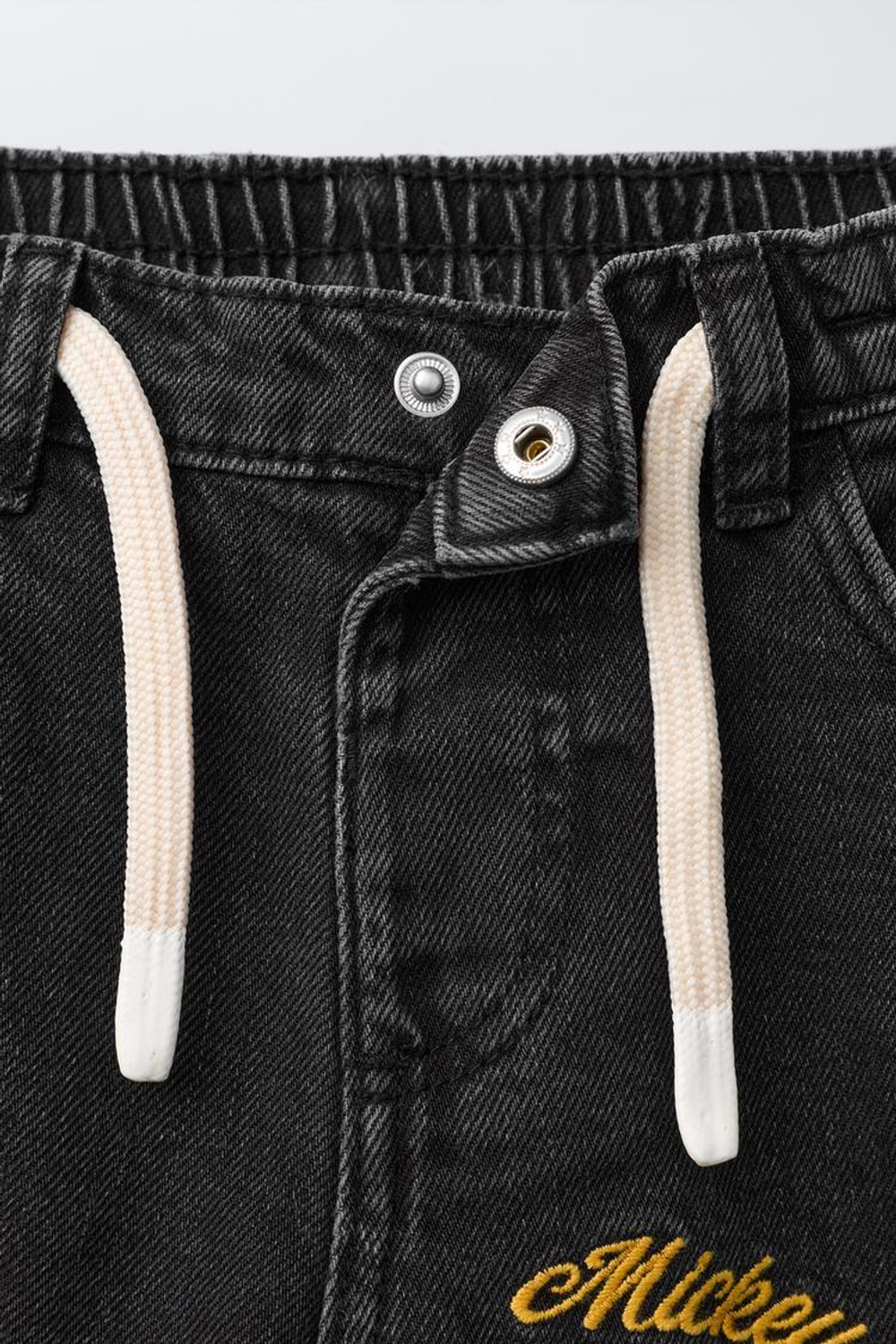 ZARA ДЖИНСЫ BAGGY С ВЫШИВКОЙ «МИККИ МАУС» © DISNEY, ЧЕРНЫЙ