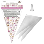 Набор для декора выпечки, 1 насадка, 10 кондит. мешков 300 мл.