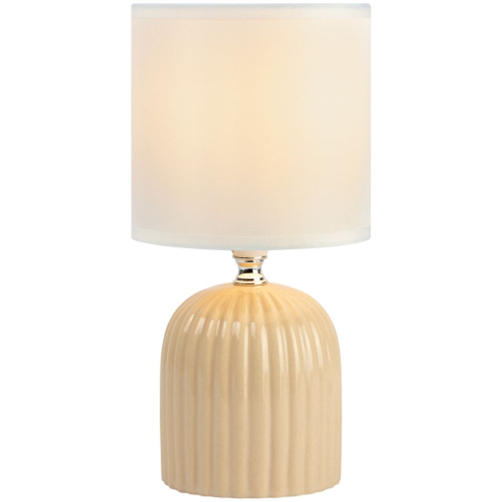 Настольная лампа Rivoli May 7548-502 1 х Е14 40 Вт керамика бежевая с абажуром | Настольные лампы Rivoli