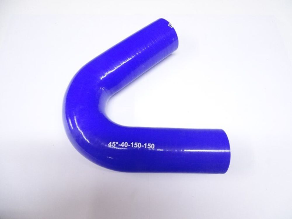 Патрубок угловой силикон 45,d40,L150x150, 4 нити стенка (5мм) (CARUM)