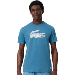 Мужская теннисная футболка Lacoste Roland-Garros Edition - sky blue