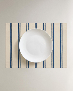 Zara Home сервировочная салфетка из смесовой ткани, узор в полоску, 50 35 см