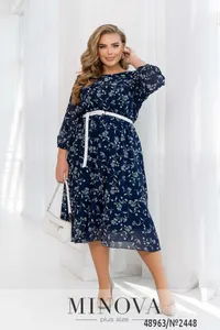 Платье 2448-темно-синий Minova