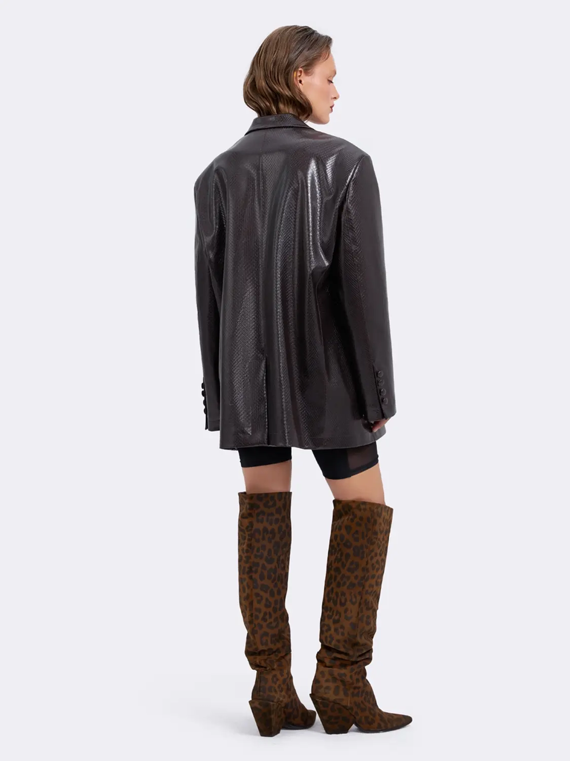 Жакет оверсайз из экокожи OLA OLA