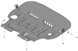 Защита картера двигателя, КПП. 2 мм, Сталь. для Mini Cooper 2007-2014, Motodor.77001