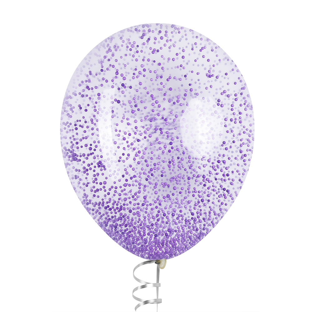 Шар с конфетти пенопласт, Фиолетовый 32 см (СГ-17)