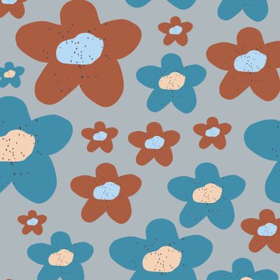 Милые цветочки Винтаж. На сером.