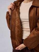 Бомбер утепленный из замши