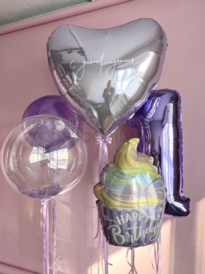 Набор шаров " Сиреневенький " Дизайн № 8