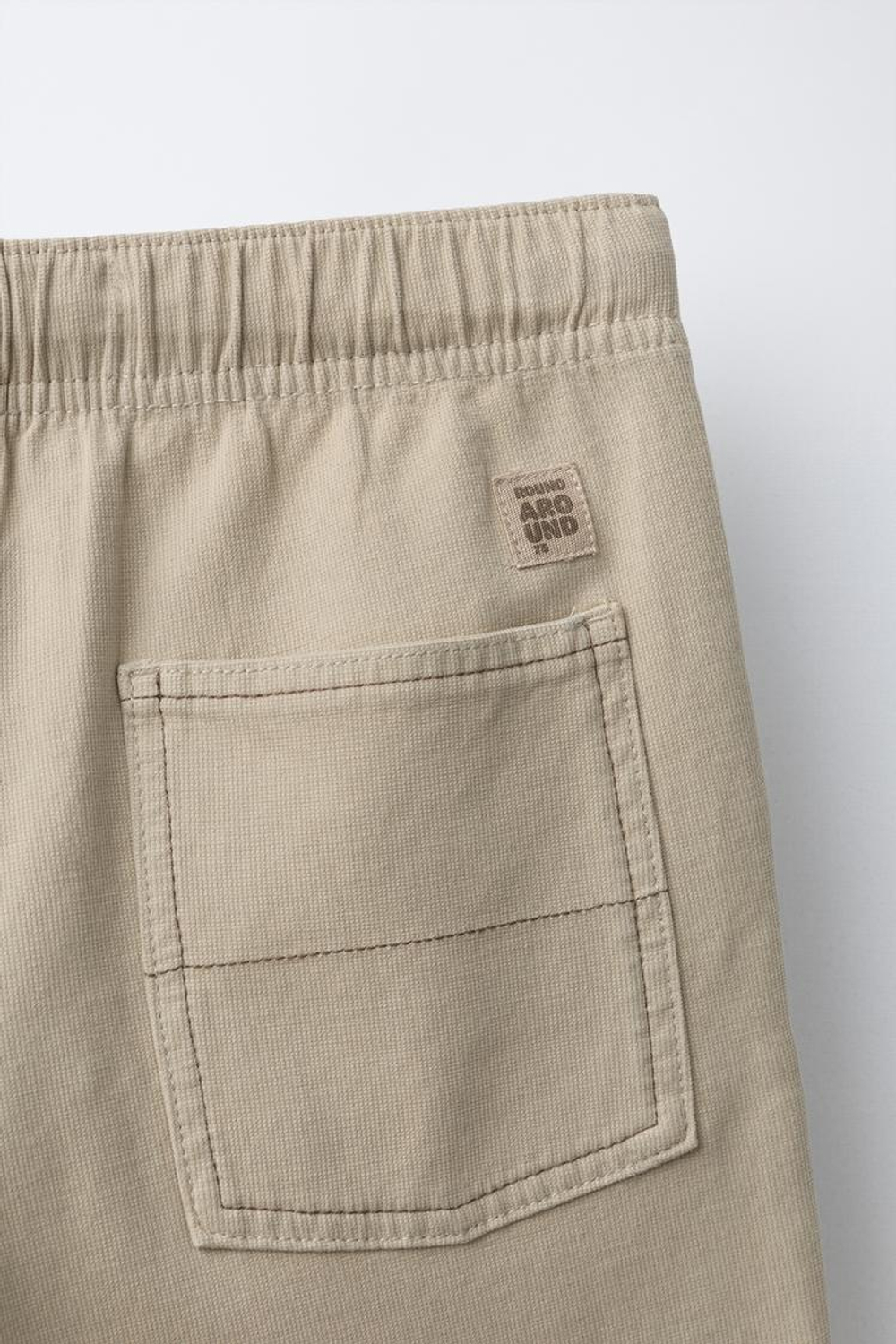 ZARA МЯГКИЕ БРЮКИ С ДЕКОРАТИВНОЙ СТРОЧКОЙ, БЕЖЕВЫЙ