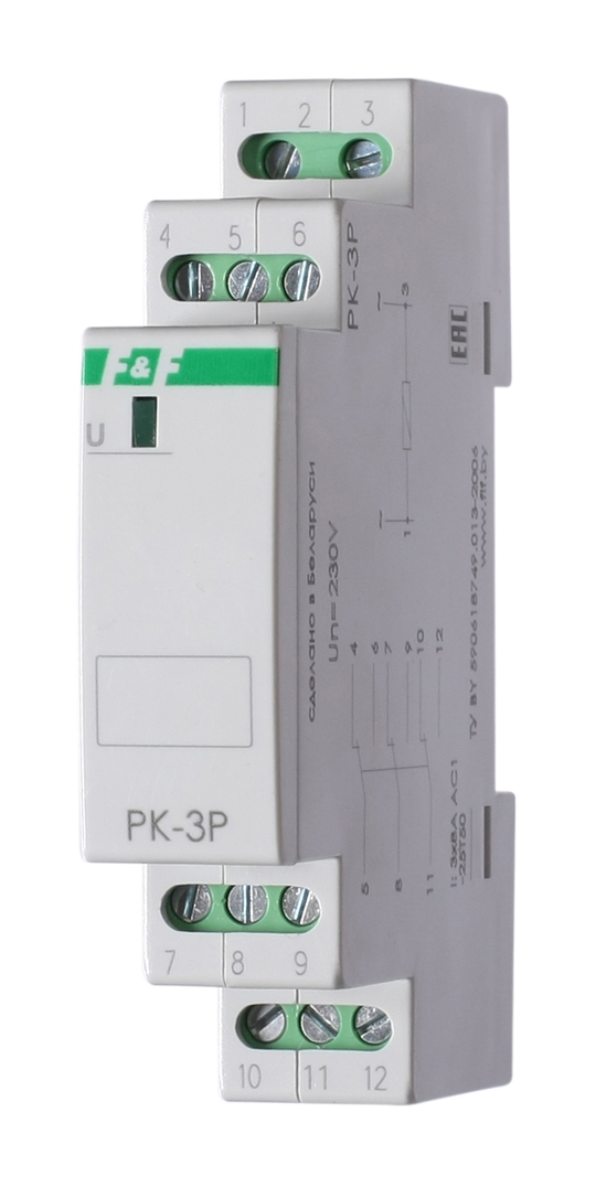 Реле промежуточное (электромагнитное) PK-3P-220 220В 50Гц 3х8А 3NO/NC IP20