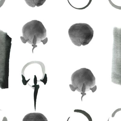 Энсо дзен круги с почками цветов сакуры