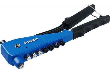 Заклепочник ЗУБР "ЭКСПЕРТ" литой усиленный, для вытяжных и резьбовых заклепок, 2,4-3, 2,4-4,8мм.