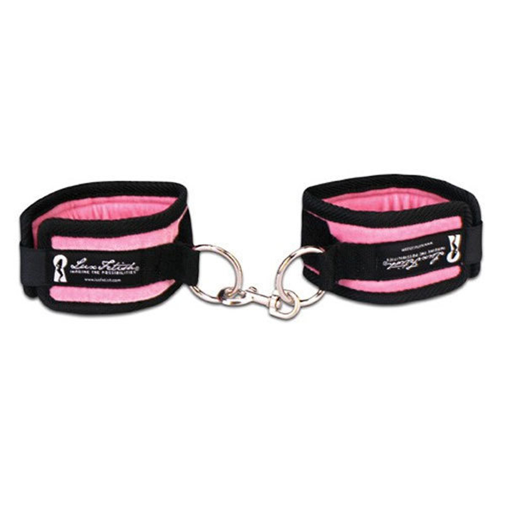 Бархатистые розовые наручники унисекс