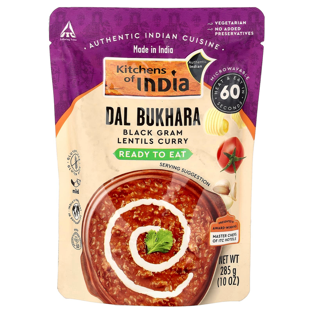 Kitchens of India, Dal Bukhara, карри из черной чечевицы, неострый, 285 г (10 унций)
