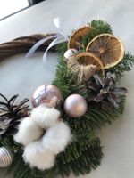 Мастер-класс РОЖДЕСТВЕНСКИЙ ВЕНОК на плетеной основе