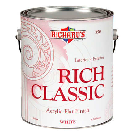 Американская, матовая краска Richard's RICH CLASSIC FLAT ACRYLIC для внутренних и наружных работ