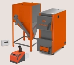 Отопительный котел Куппер ОК-15 (2.0) + Горелка пеллетная факельная 26 Норма (3.0) + Бункер напольный для пеллет (2.0)