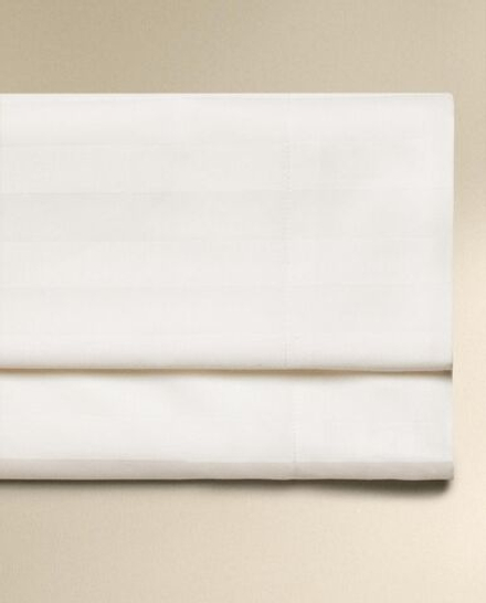 Zara Home - Простыня из полосатого атласа (500 нитей), бежевый, 240x280 см