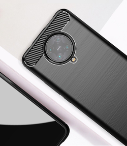 Чехол защитный черного цвета на Xiaomi Pocophone F2 Pro, серия Carbon от Caseport