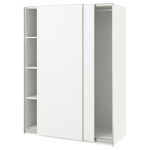 Шкаф-купе PAX HASVIK IKEA (двухсекционный) (белый)  230*60*260