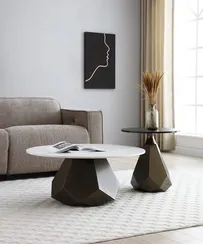 Журнальный столик Sharp Ø90х38 см, белая керамика