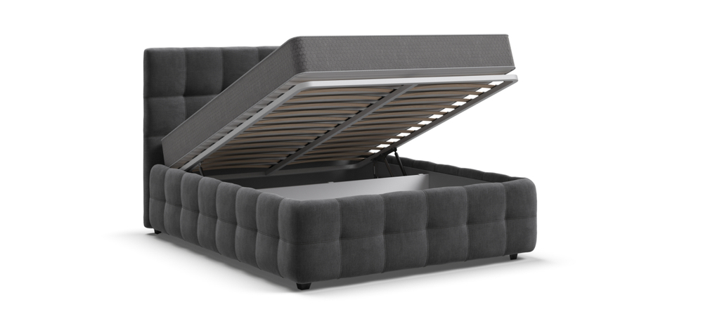 Босс Кровать+ПМ 140 Велюр Монолит серый