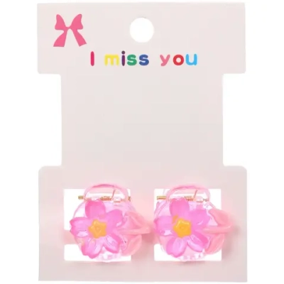 Заколки – крабы детские для волос 2шт на блистере «МАРЦИПАН»,Цветок, 1,2см