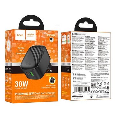 Складное зарядное устройство Hoco CS102A PD30W+QC3.0 (black)