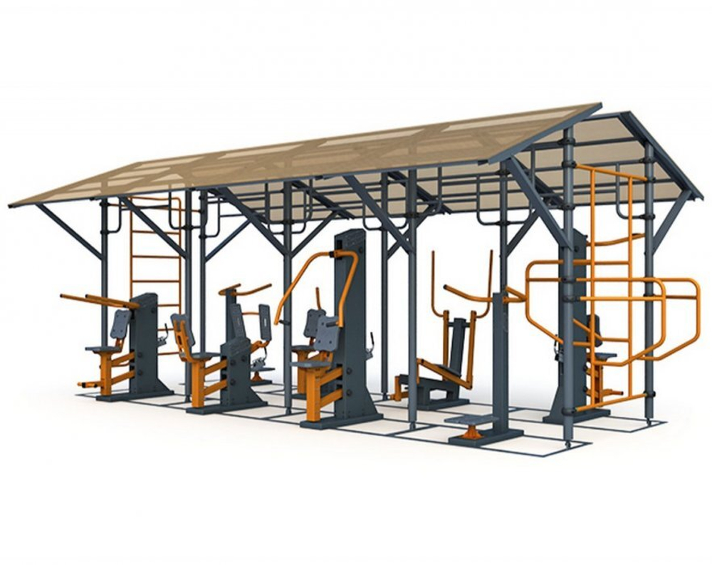 Тренажерная беседка на 8 тренажеров ТРК-1.15