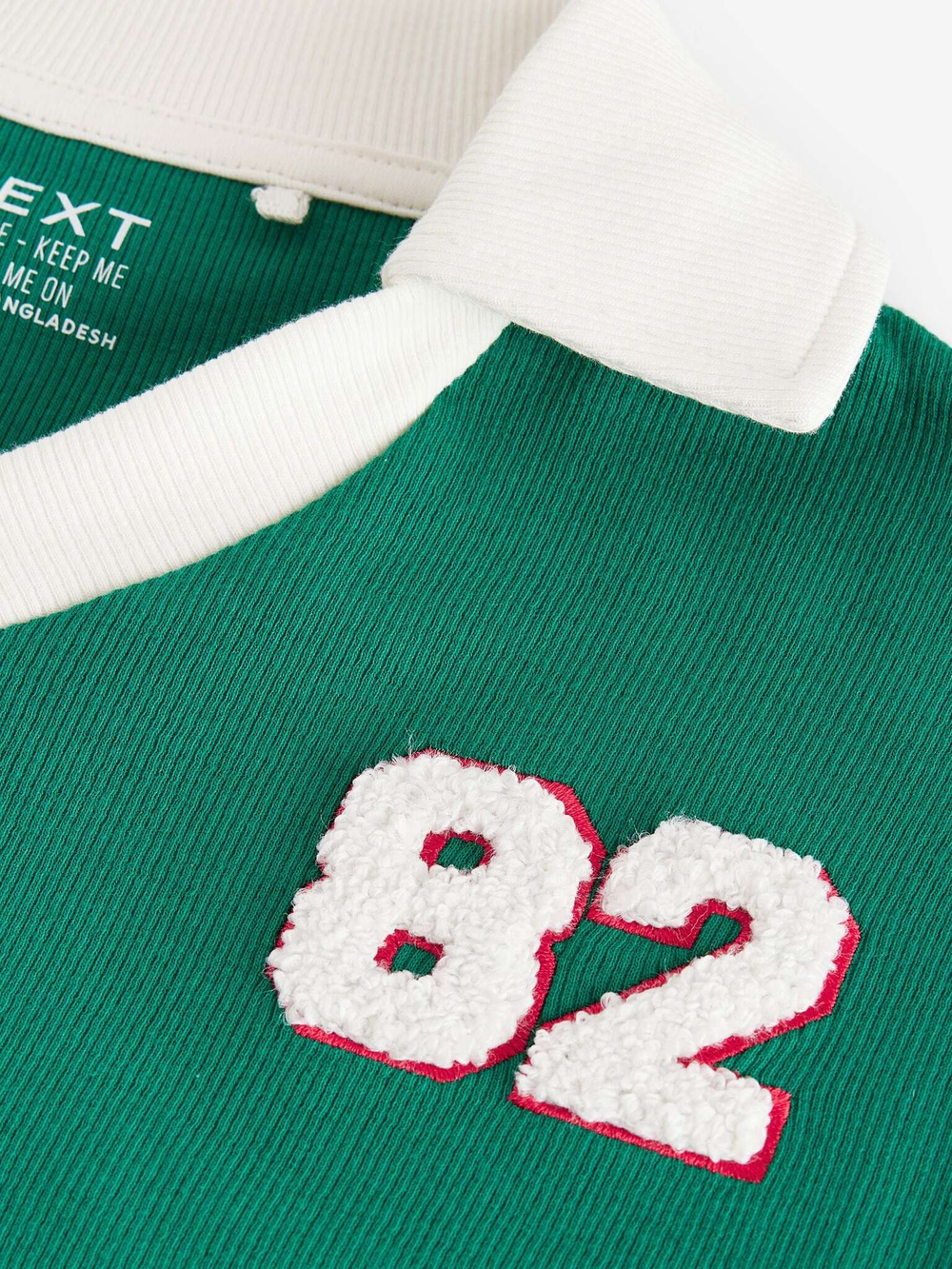 Футболка укороченная с воротником для девочки Next E44-407, Зеленый